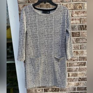 Mercer & Madison Black/Grey/White Cross Hatch Knit Dress Size Small